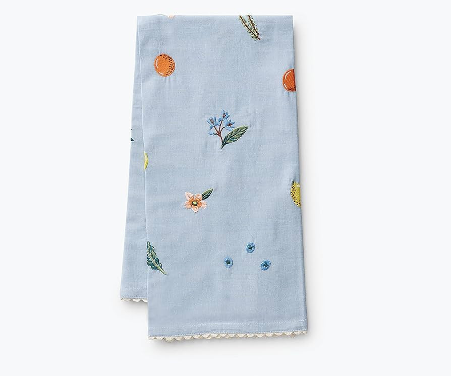 RIFLE PAPER CO. Fruit Stand Embroidered Tea Towel - Stylish Embroidered Cotton Towel with Ricrac ... | Amazon (US)