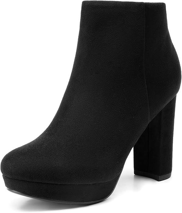 DREAM PAIRS Women's Stomp High Heel Ankle Boots | Amazon (US)