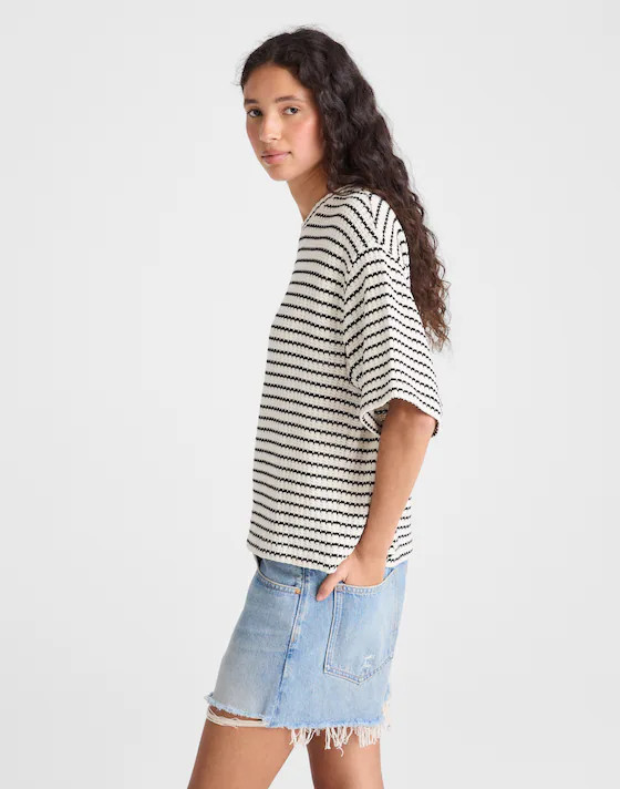 The Boxy Crop Tee in Allday Jersey | Madewell