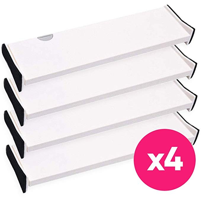 4 Drawer Organizer and Dividers, Organize Silverware and Utensils in Home Kitchen, Divider for Cl... | Amazon (US)