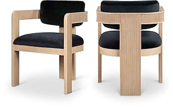 Meridian Furniture 11094Black-C Sacha Collection Art Deco Dining Chair, Ultra Luxe Black Velvet, ... | Amazon (US)