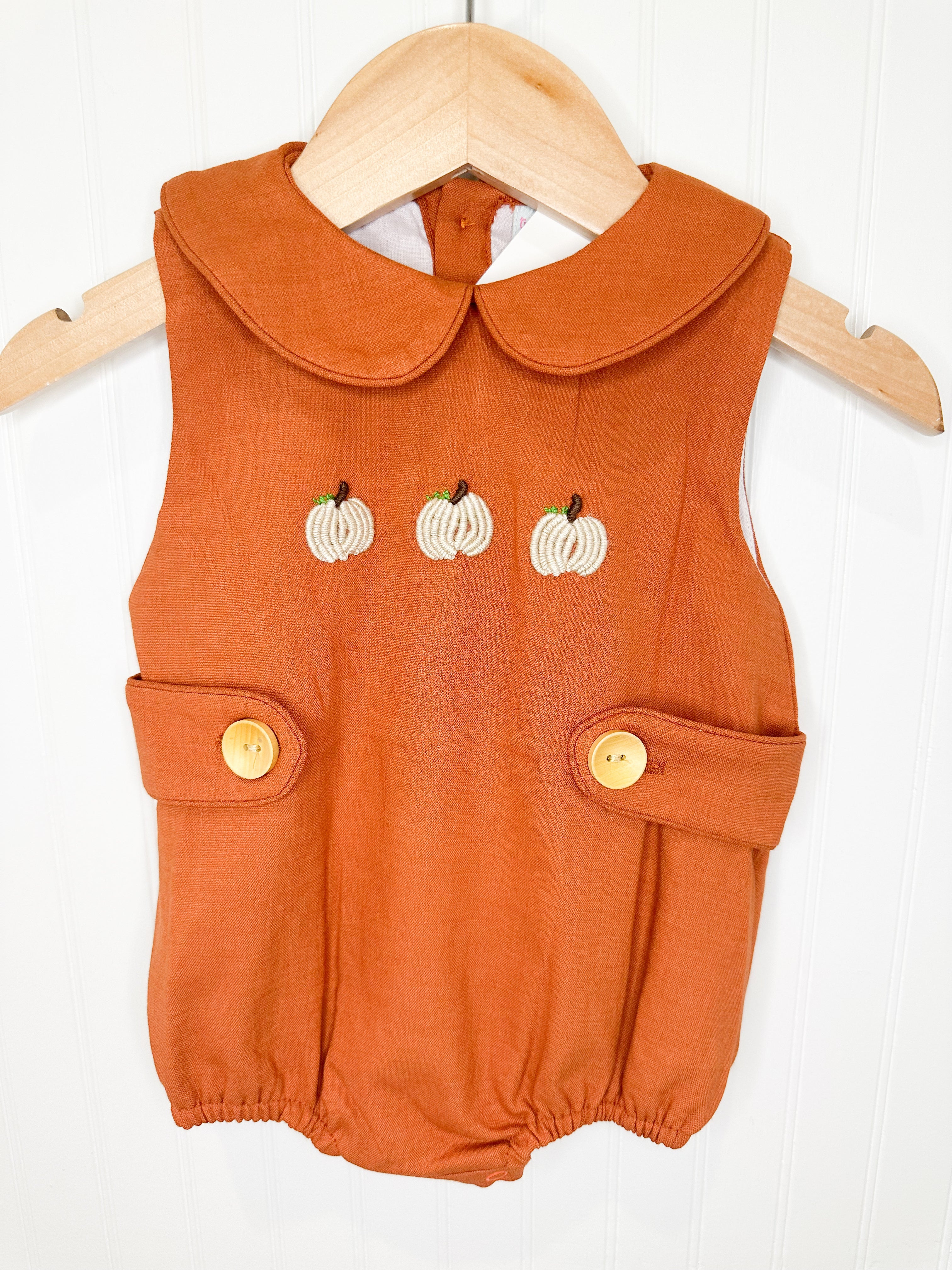 Little White Pumpkin Boy Bubble | Tutti Frutti Kids Co