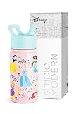 Simple Modern Disney Princesses Kids Water Bottle with Straw Lid | Reusable Insulated Stainless Steel Cup for Girls, School | Summit Collection | 14oz, Princess Rainbows | Amazon (US)
