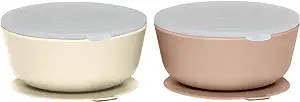 WeeSprout Suction Bowls for Baby (Set of 2) - 100% Silicone Toddler Bowl w/Plastic Lid - Leak Pro... | Amazon (US)