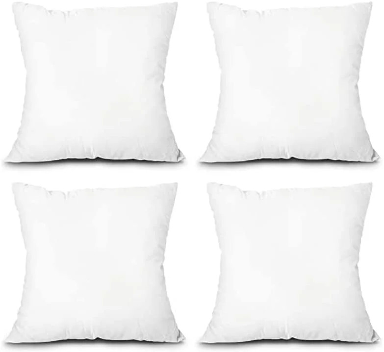 Throw Pillow Insert White Square Cotton Fabric for Bed Indoor Couch Sham Decorative Cushion Stuff... | Walmart (US)