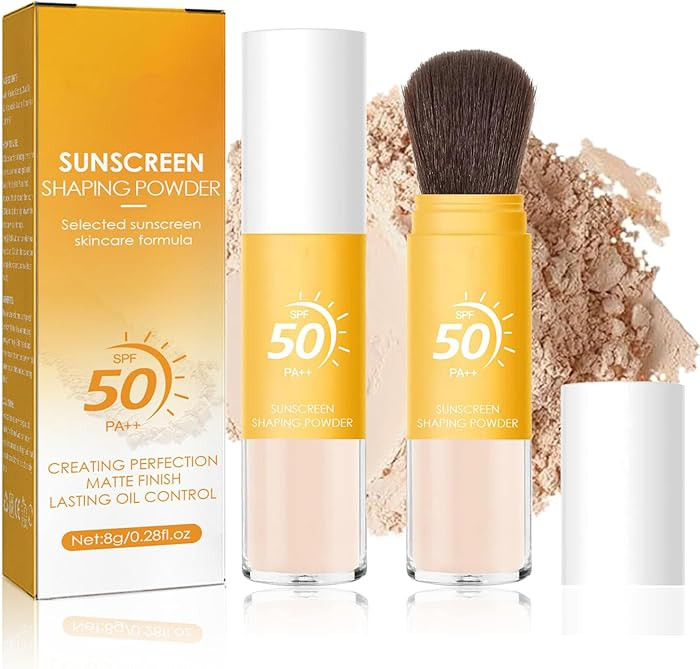 Mineral Sunscreen Setting Powder SPF 50 PA++, Mineral Brush PowderOil Control Matte Finish Loose ... | Amazon (US)