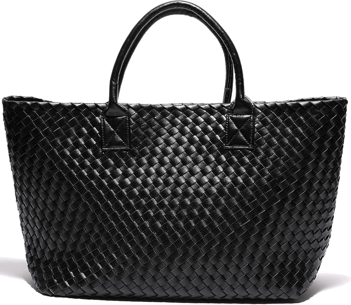 Woven Bag Shopper Bag Travel Handbags and Purses Women Tote Bag Large Capacity Shoulder Fashion B... | Amazon (US)