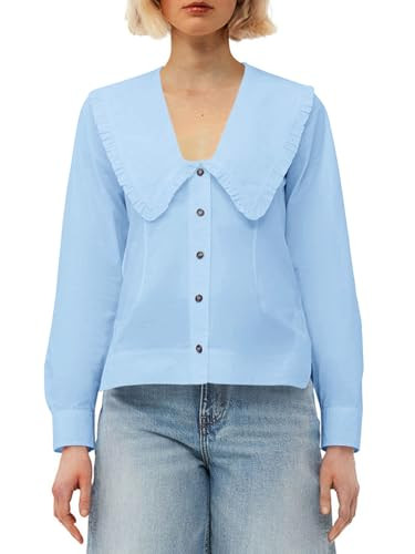 Cicy Bell Womens V Neck Ruffle Shirts Cute Long Sleeve Button Down Tops Casual Work Office Blouse... | Amazon (US)