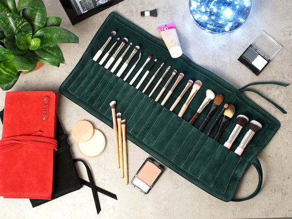 Makeup Brush Roll With Personalization Option Soft Suede - Etsy | Etsy (US)