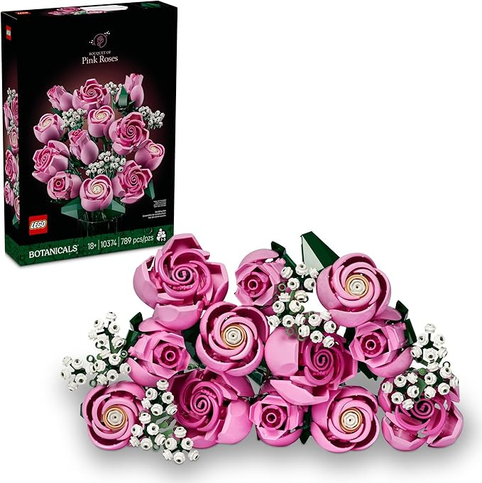 LEGO Botanicals Bouquet of Pink Roses Artificial Flowers - Building Blocks for Adults, Ages 18+ -... | Amazon (US)