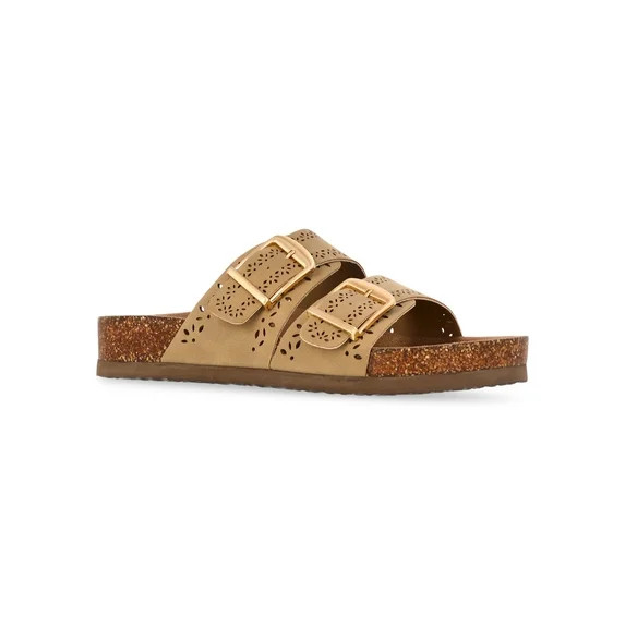 Time and Tru Women's Footbed Slide Sandals, Wide Width Available | Walmart (US)