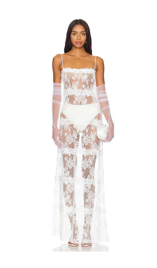 x Maggie MacDonald Millie Sheer Maxi Dress in White | Revolve Clothing (Global)