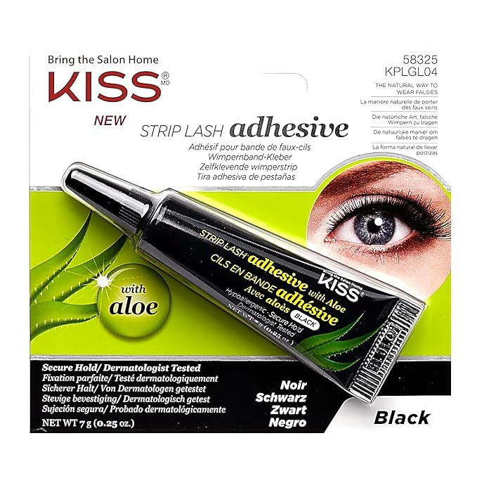 KISS Black Strip Lash Adhesive with Aloe, Dermatologist Tested, Formaldehyde Free, Non-Irritant, ... | Amazon (US)