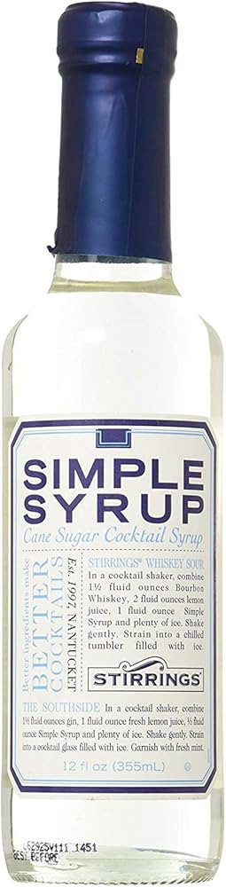 Stirrings Pure Cane Simple Syrup Cocktail Mixer, 12 ounce bottle | Pack of (1) | | Amazon (US)