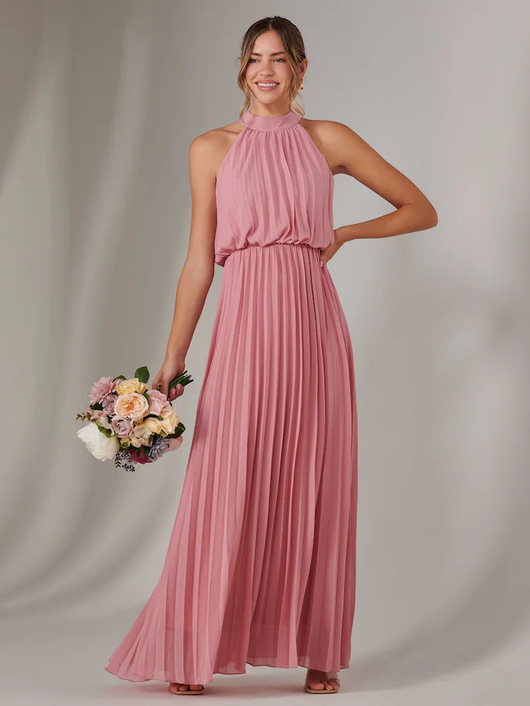 Roze - Jolie Moi - Geplooide bruidsmeisjes Maxi-jurk | Next EU