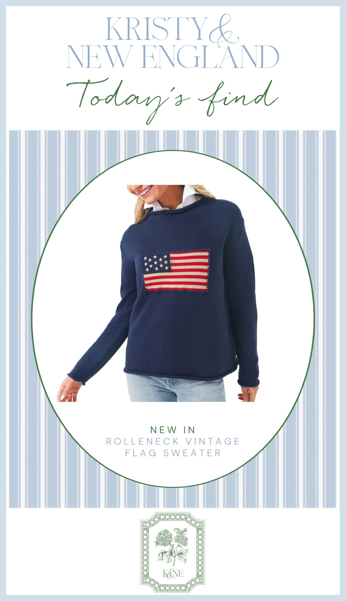 Navy rollneck vintage flag sweater. Comes in ivory too.

#LTKSeasonal #LTKmidsize #LTKover40