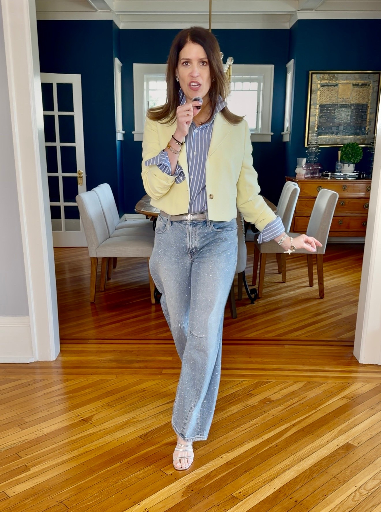 Yellow and light blue combo!
Shoes are Inez! The best to wear at any occasion and the most comfortable brand out there! Use code Lorena15 for 15% off your purchase!

#LTKgrwm #LTKOver40 #LTKootd