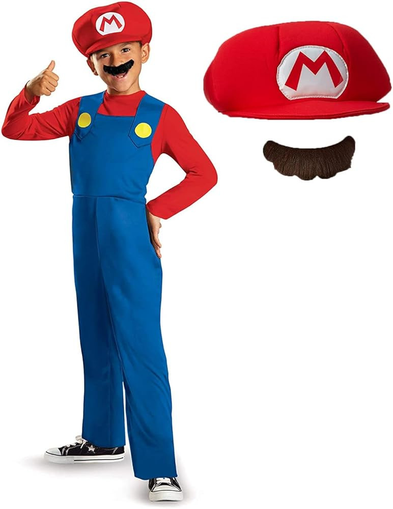 Nintendo Super Mario Costume, Officially Licensed Super Mario Brothers Boys Costume | Amazon (US)
