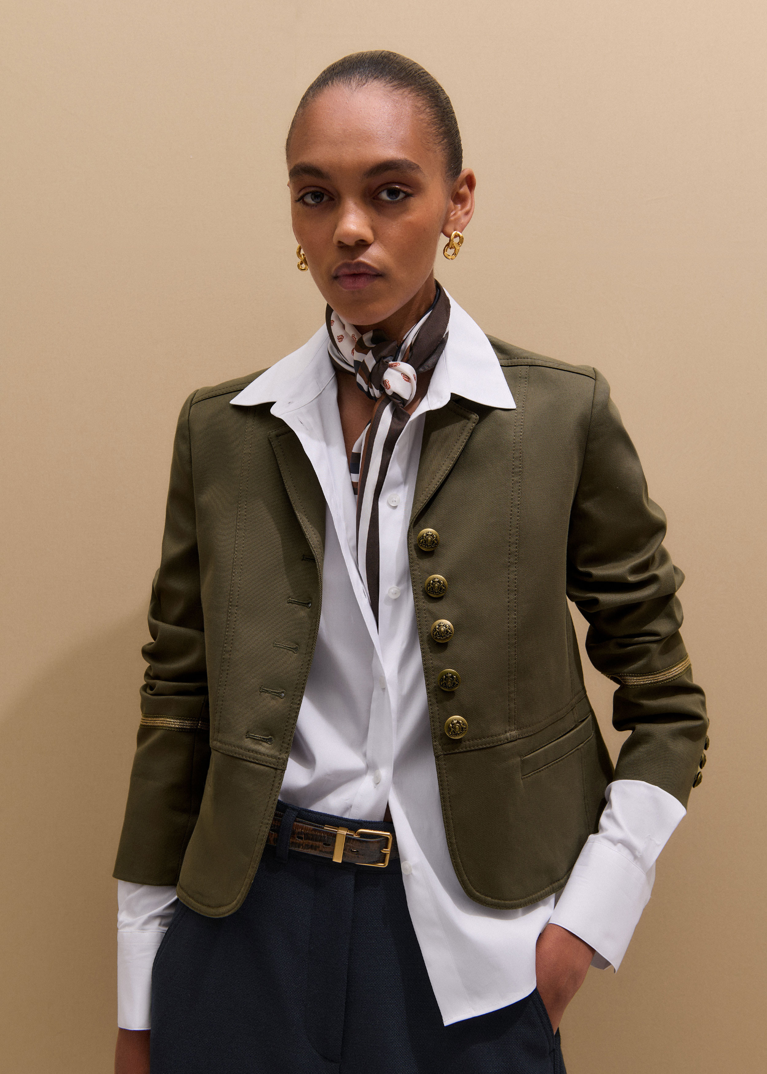 Fitted Utility Jacket Cotton Twill | ME+EM US