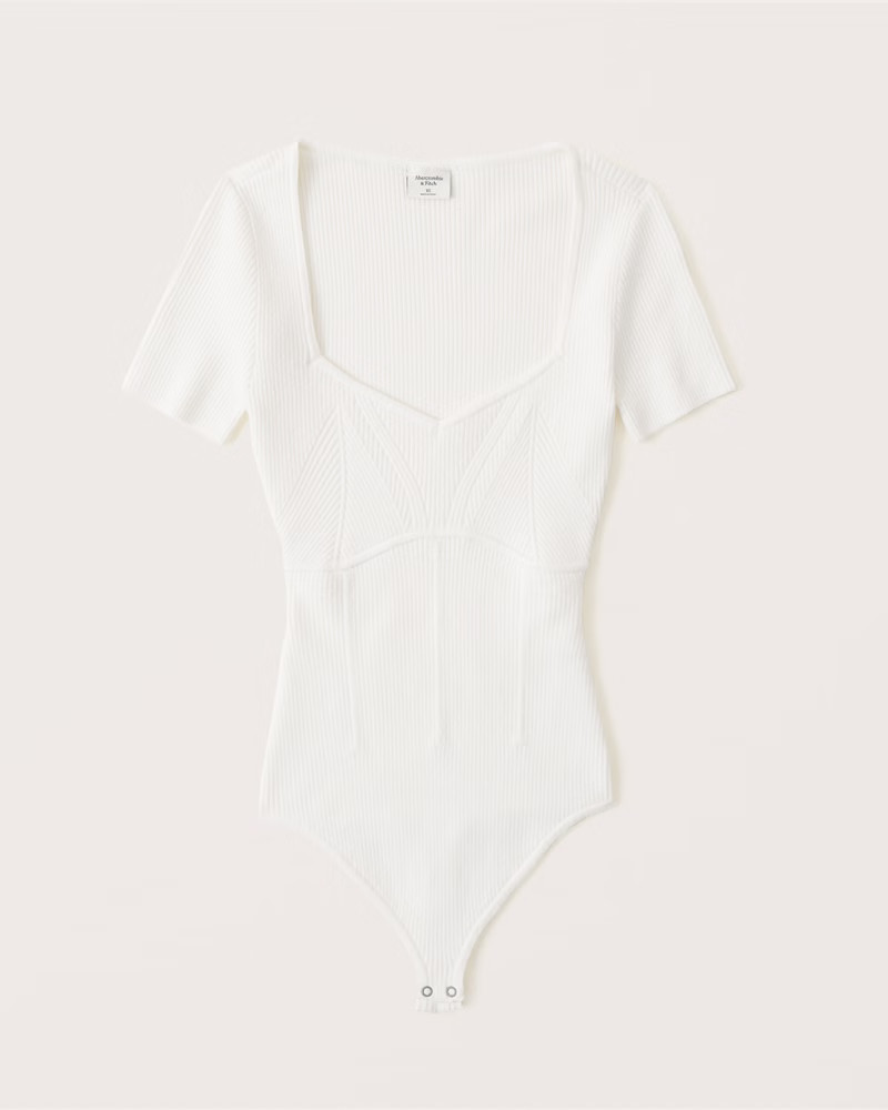 Corset-Inspired Short-Sleeve Bodysuit | Abercrombie & Fitch (US)