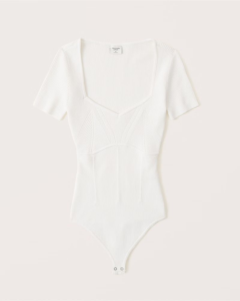 Corset-Inspired Short-Sleeve Bodysuit | Abercrombie & Fitch (US)