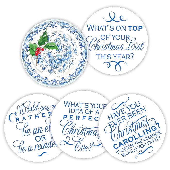 Chinoiserie Plate with Holly Conversation Coasters | Rosanne Beck Collections
