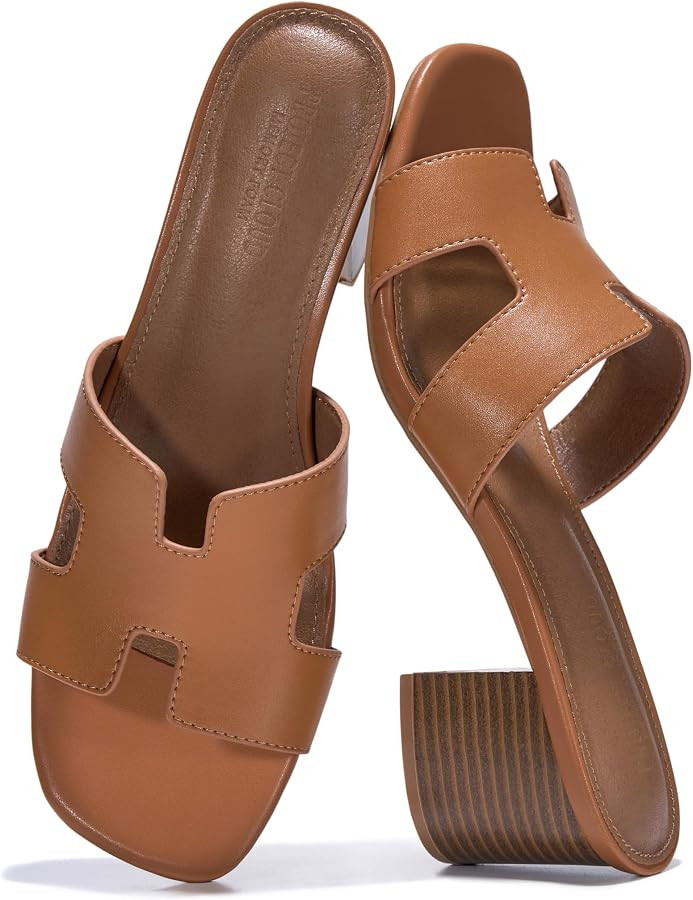 Project Cloud 100% Genuine Leather Block Heeled Sandals for Women (Opal) | Amazon (US)