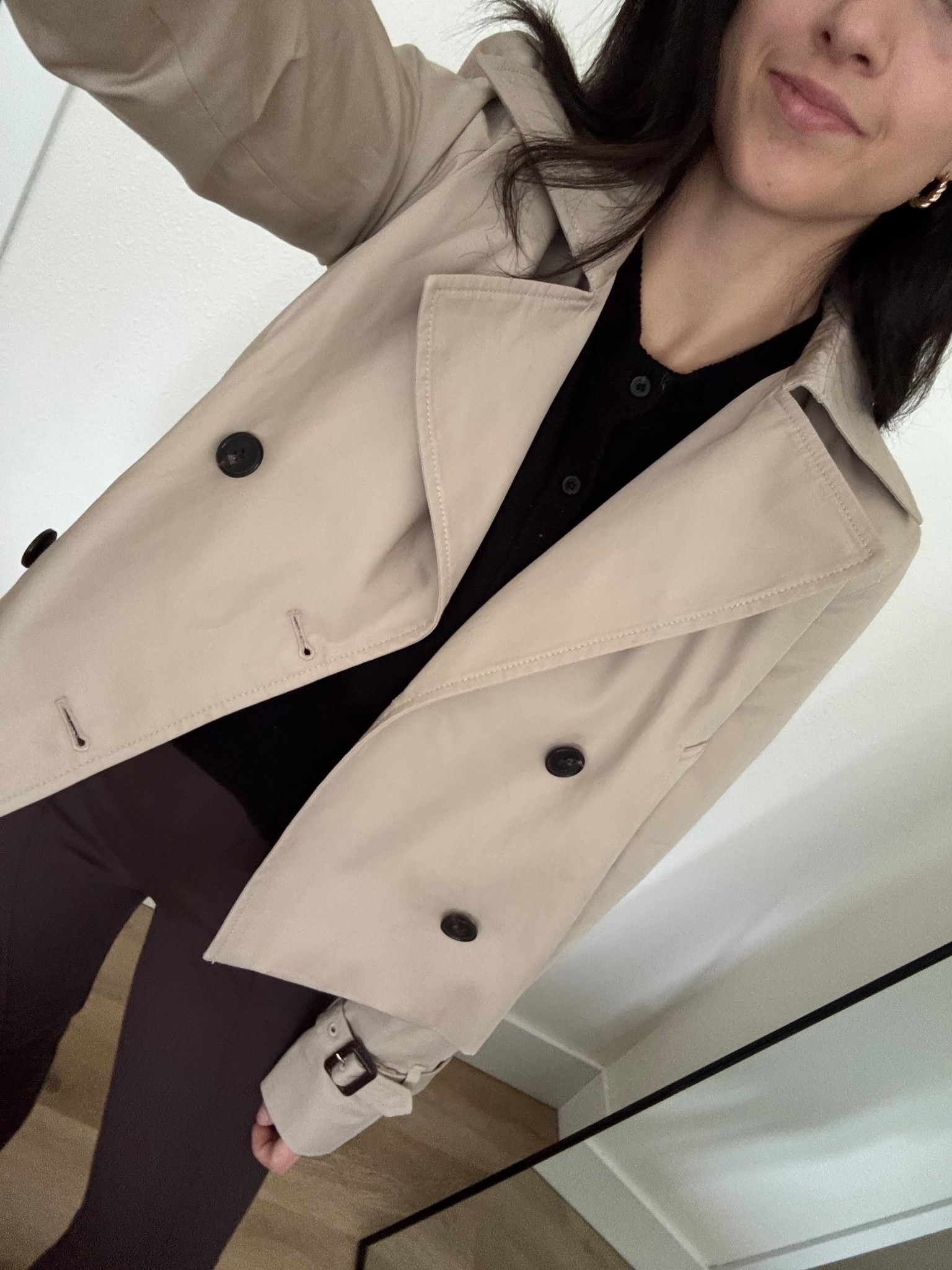 Petite friendly trench coat on sale! Wearing size XXS 

#LTKPetite #LTKCyberWeek #LTKSaleAlert
