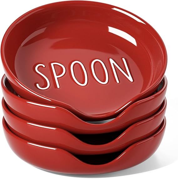 LE TAUCI Ceramic Spoon Rest for Kitchen, 5 Inches Spoon Holder for Stove Top, Utensil Holder for ... | Amazon (US)