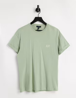 New Look t-shirt with XII embroidery in green | ASOS | ASOS (Global)