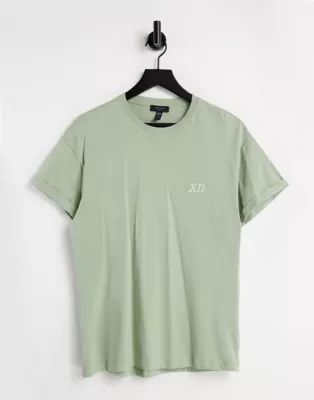 New Look t-shirt with XII embroidery in green | ASOS | ASOS (Global)