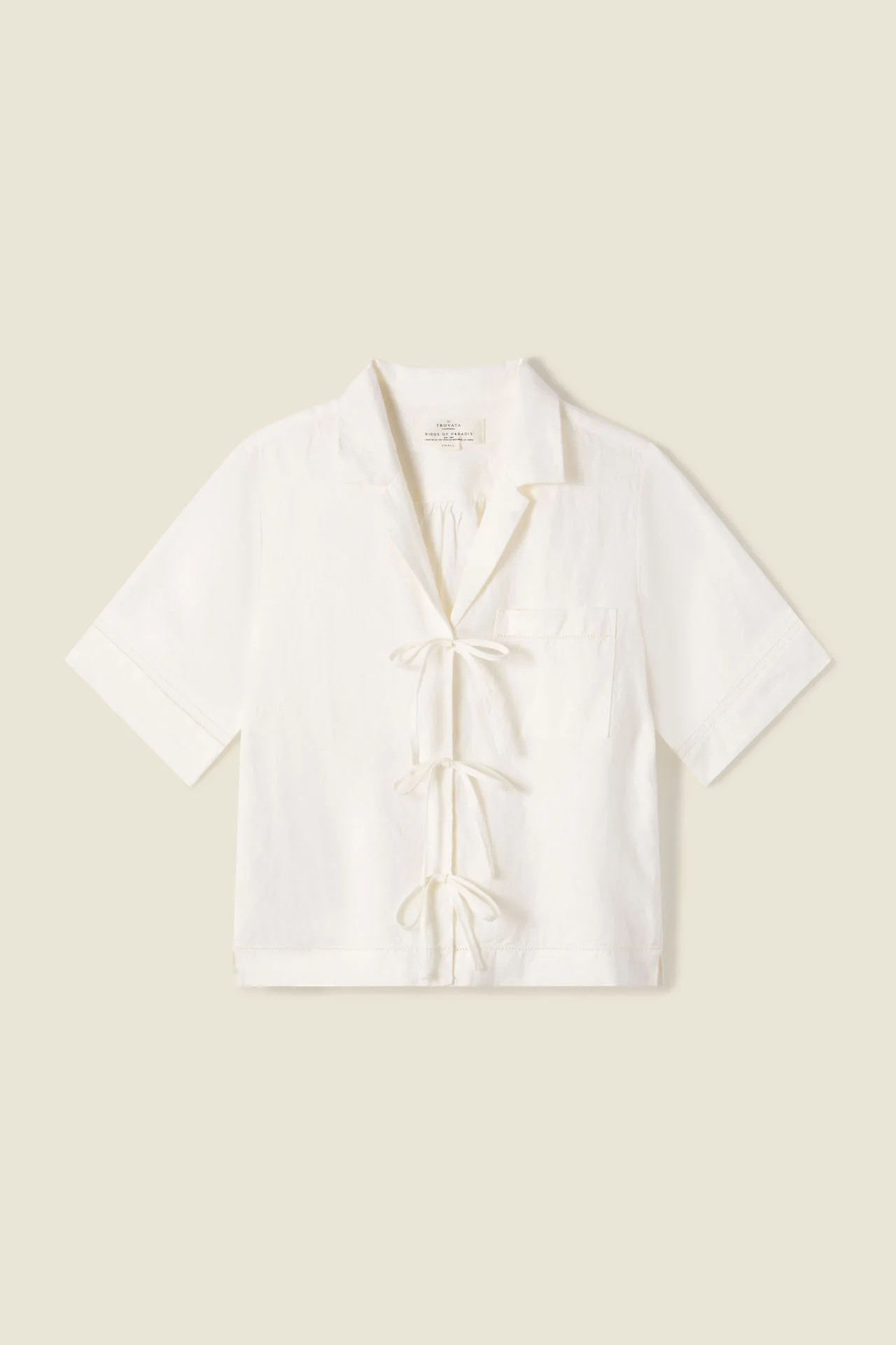 Inez Shirt Ivory Linen | TROVATA