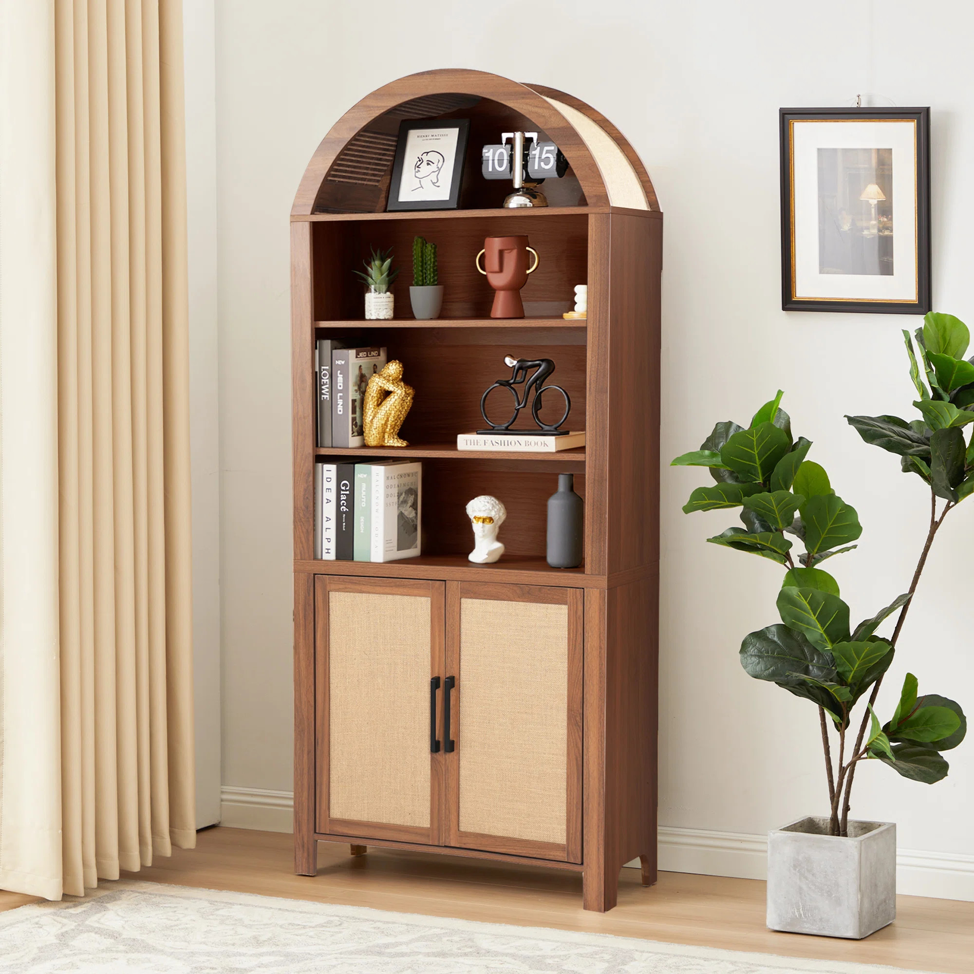 Aterion 70.9" Arched Storage Bookcase | Wayfair North America