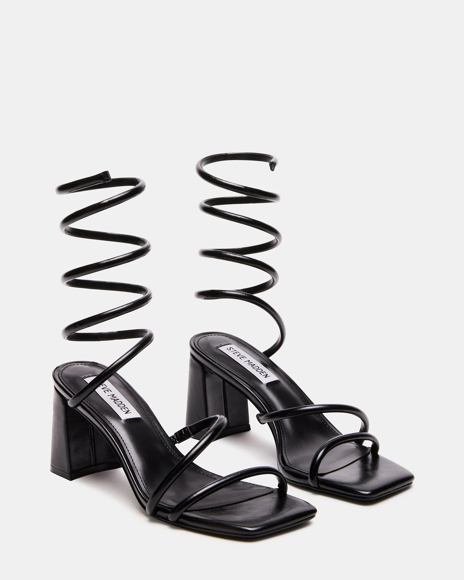 LOPEZ Black Women's Square Toe Strappy Heel | Steve Madden (US)