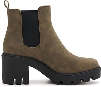 Women's Chelsea Boots Fashion Platform High Heel Ankle Booties Round Toe Casual Elastic Chunky Bl... | Amazon (US)