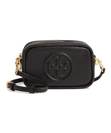 Black Perry Bombe Leather Mini Crossbody Bag | Zulily