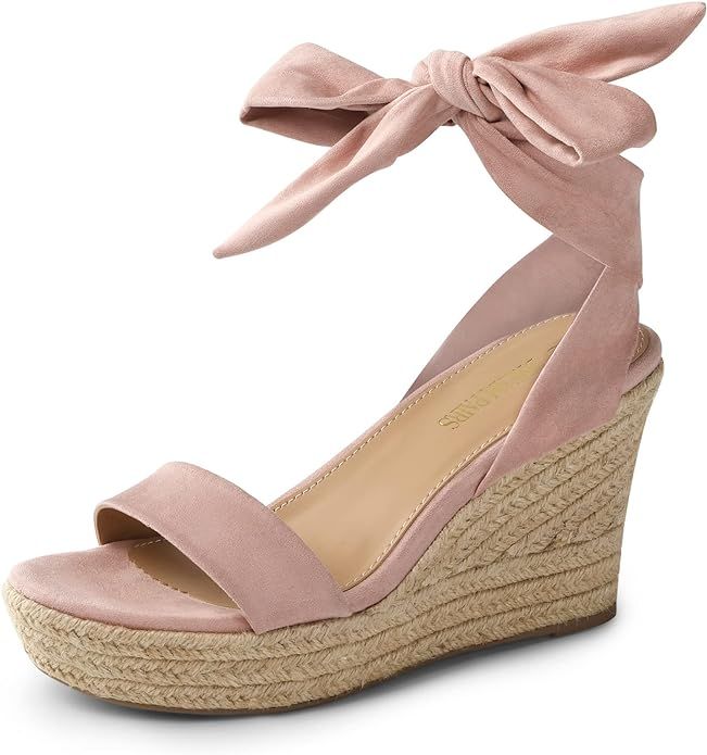 DREAM PAIRS Womens Open Toe Espadrilles Wedges Tie Lace Up Cute Ankle Strap Platform Sandals Dres... | Amazon (US)