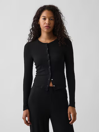 SoftMade Modal Rib PJ Cardigan | Gap (US)