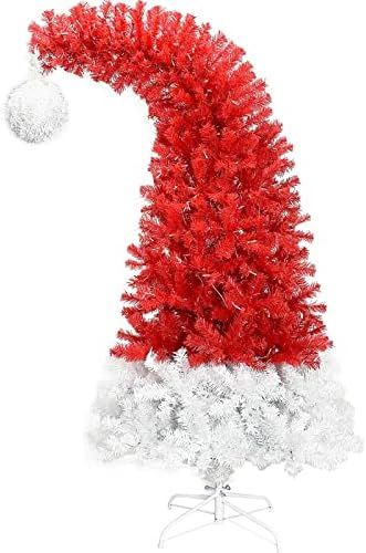 6 FT Circle Christmas Tree with Colored 250 LED Lights Bendable Top Prelit Long Needle Outdoor Pr... | Amazon (US)