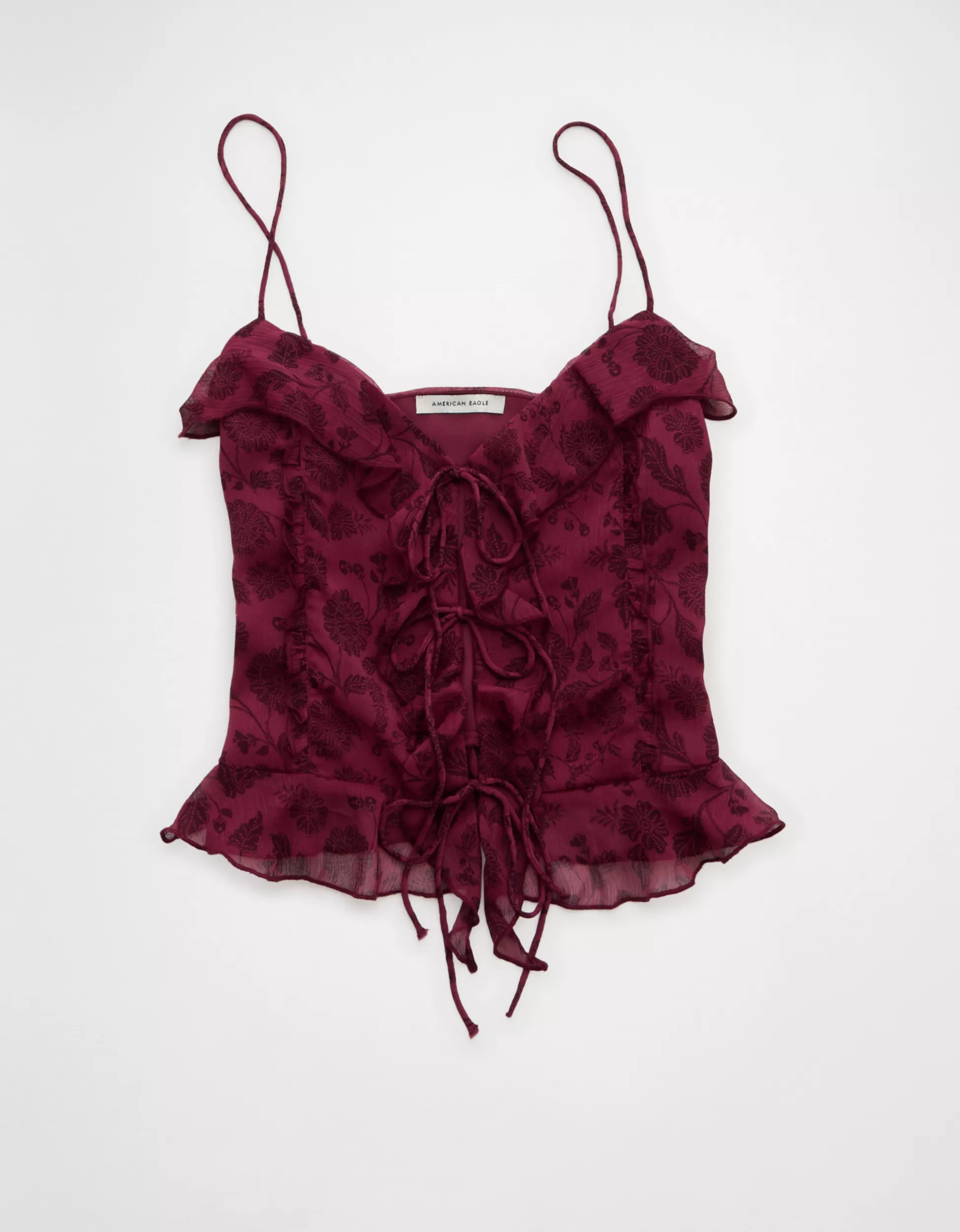 AE Ruffled Chiffon Cami Top | American Eagle Outfitters (US & CA)