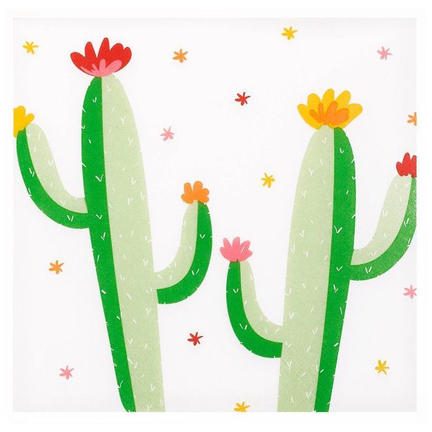 30ct Cactus Print Lunch Napkin - Spritz™ | Target