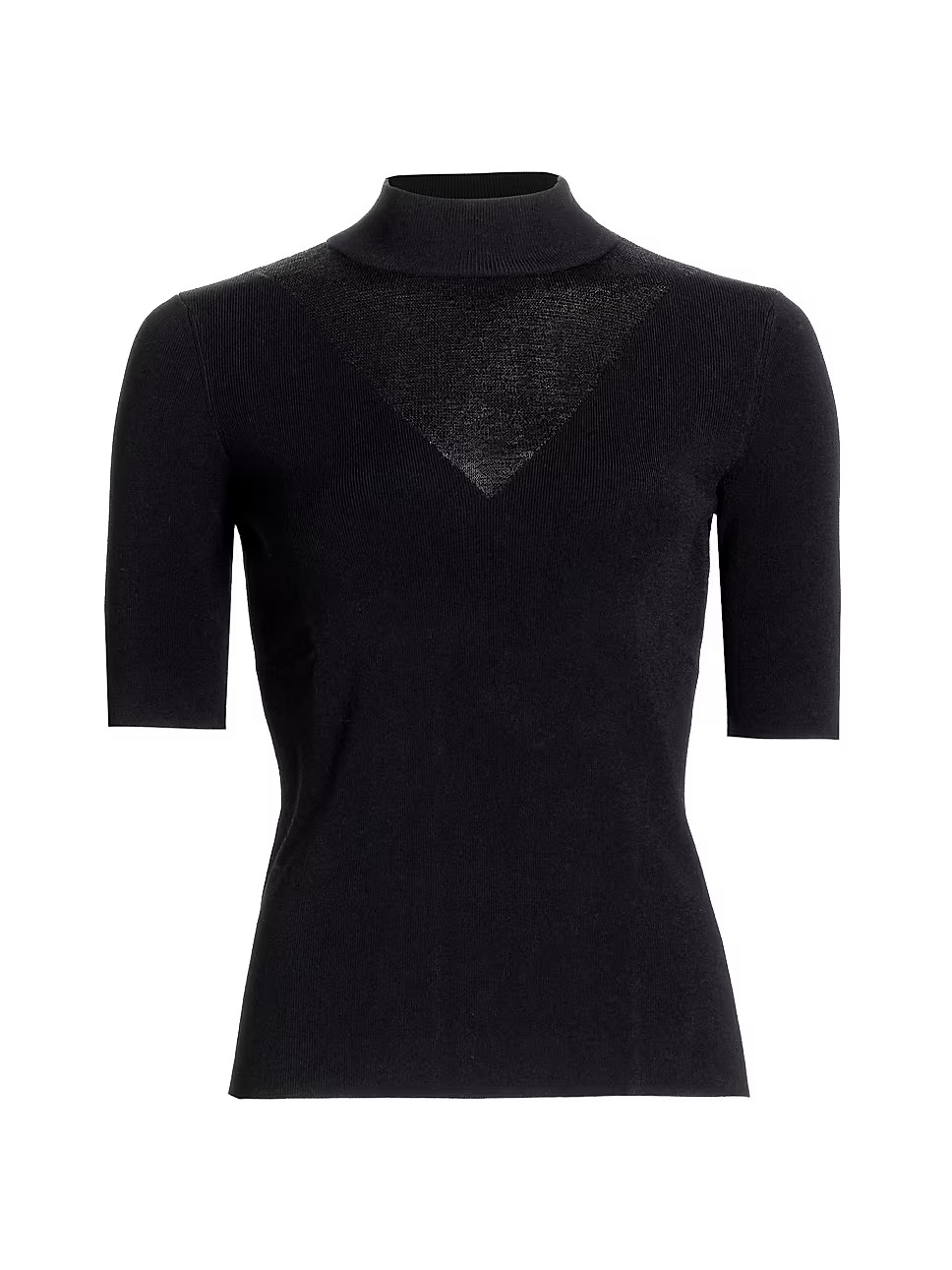 Mock Turtleneck Sheer-Panel Sweater | Saks Fifth Avenue