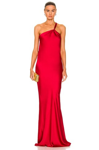 One Shoulder Bias Gown | FWRD 