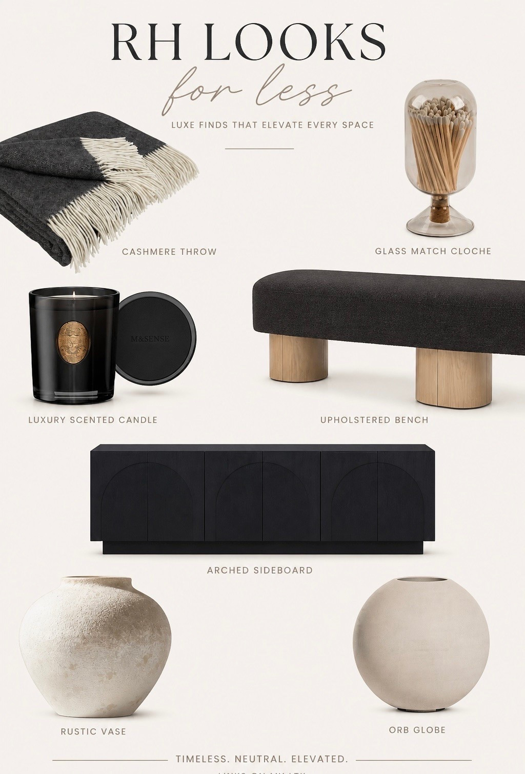 Luxury RH Looks for Less

These are the kind of pieces that instantly make a home feel elevated, layered, and designer without the designer price tag. Neutral textures, moody accents, and timeless finds that give that Restoration Hardware inspired look for less. Sharing all the details to recreate this cozy luxe aesthetic in your own home.

#LTKHome #LTKSaleAlert