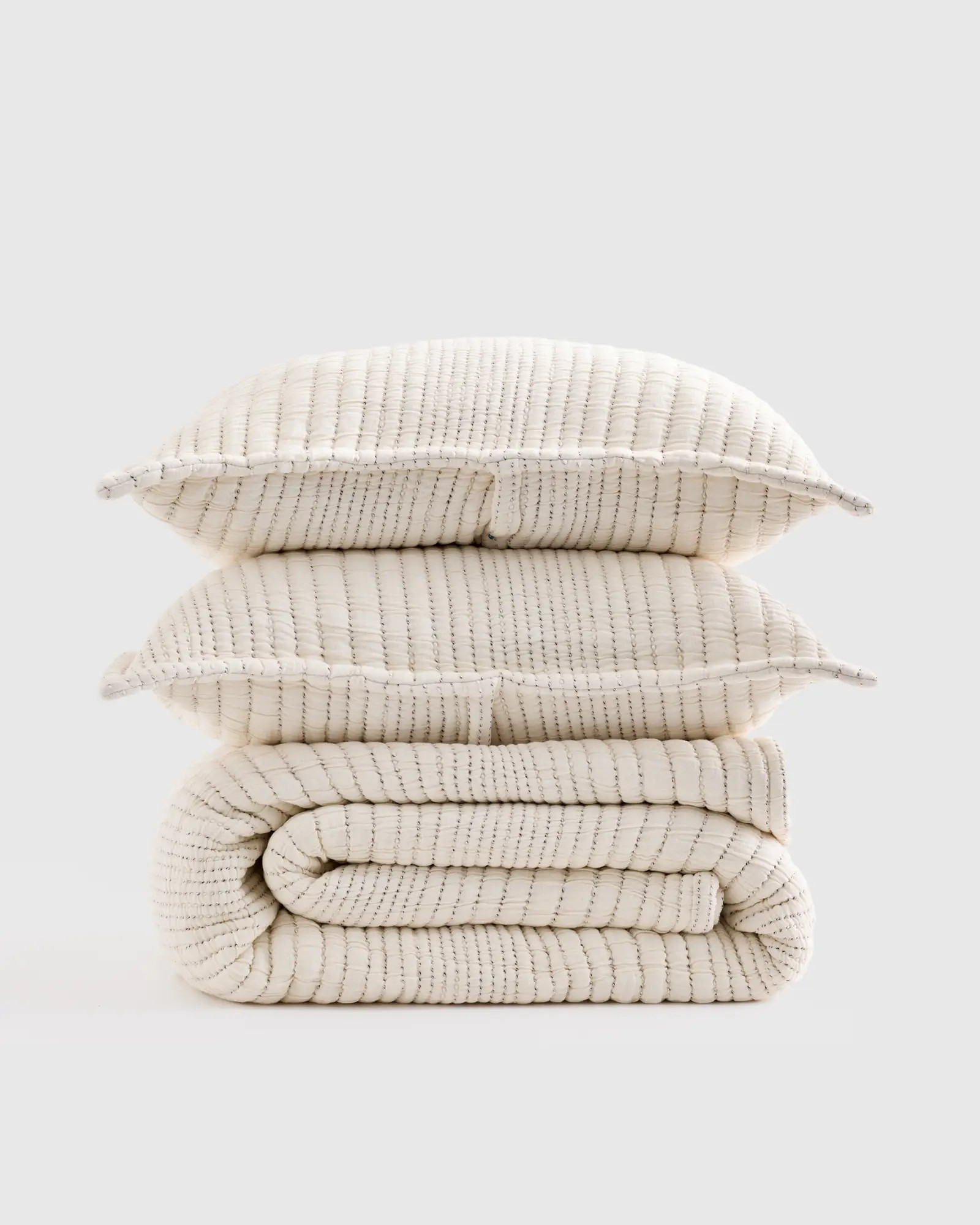 Organic Cotton Channel Stitch Coverlet Set | Quince