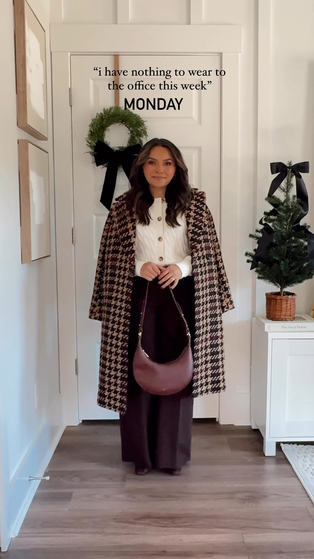 Brown camel plaid coat  size xxs petite TTS
White ribbed top size xs TTS
Brown flare pants size 2 petite TTS

Green satin top size xxs petite TTS
Green wide leg pants size 2 petite TTS
Tan suede heels size 5 TTS

Grey blazer size 00 petite TTS - size up if you want to button over sweaters
Grey satin skirt size small petite - usually size 2/26 in bottoms, the small petite is a great fit for me
Grey boots size 5.5 TTS

Pink tweed jacket size xs TTS 
White ribbed top size xs TTS
Pink rose wide leg pants - wearing size 2 petite, snug in the waist, I recommend sizing up a size
Tan suede heels size 5 TTS

Houdstooth jacket size xxs petite TTS
Houndstooth dress size 0 petite TTS
Black Mary Jane heels size 5.5 TTS

Workwear
Winter office outfits
Petite pants
Petite style
Winter outfits
Winter style
Cold weather outfit
Honey Sweet Petite
Honeysweetpetite



#LTKSaleAlert #LTKCyberWeek #LTKWorkwear