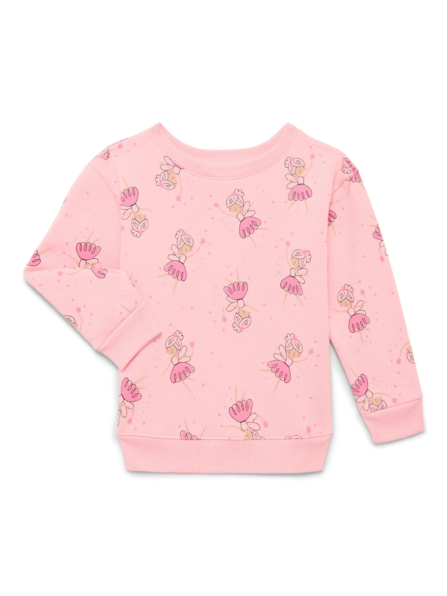Garanimals Toddler Girl Printed Fleece Sweatshirt with Long Sleeves, Sizes 2T-5T | Walmart (US)