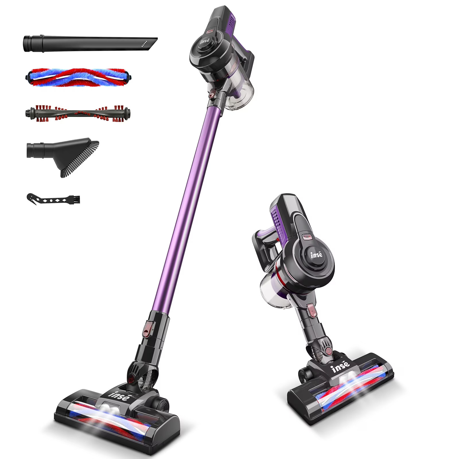 INSE Cordless Vacuum Cleaner,6 in 1 Powerful Stick Handheld Vacuum with 2200mAh Rechargeable Batt... | Walmart (US)