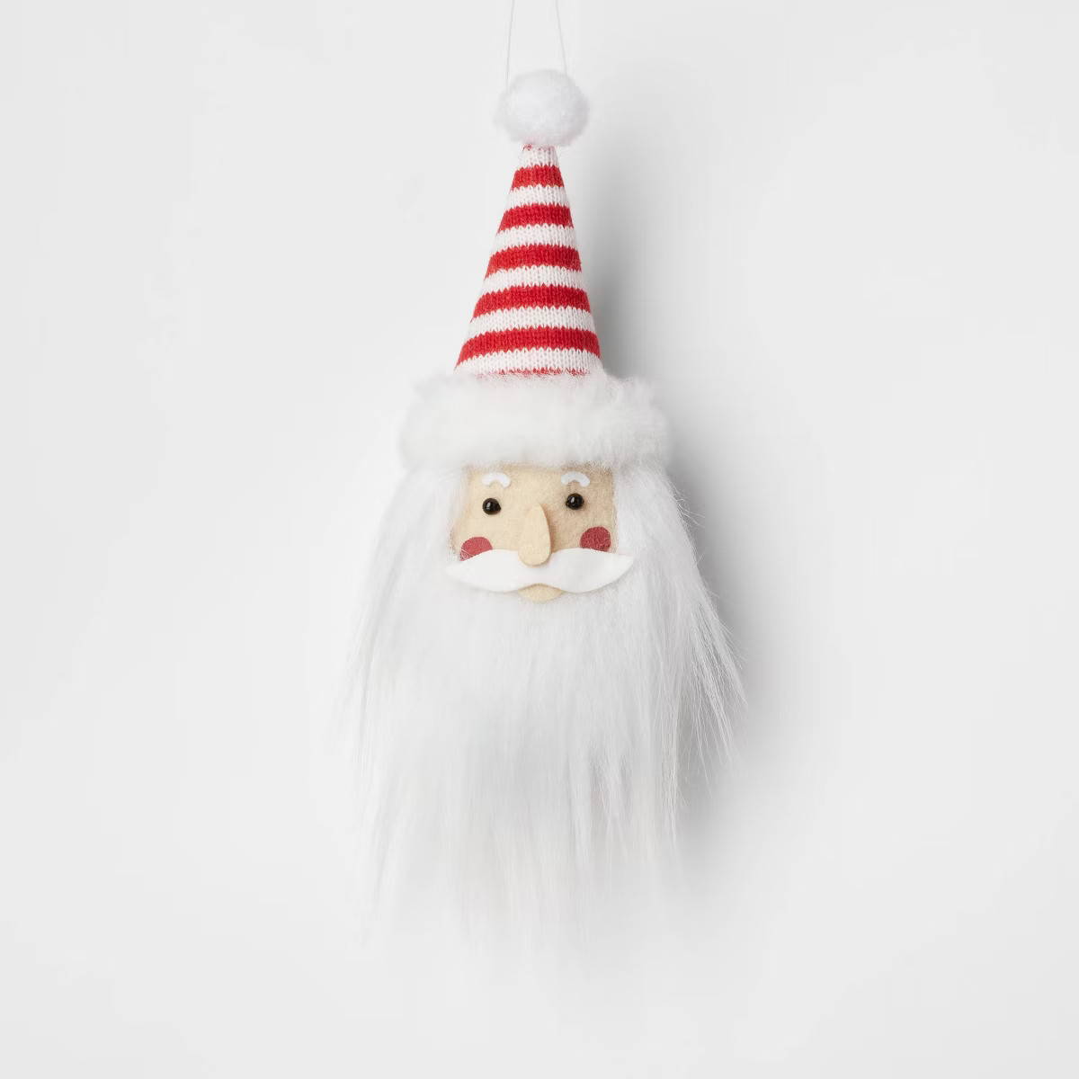 Fabric Santa Wearing Striped Hat Christmas Tree Ornament Red/White  - Wondershop™ | Target