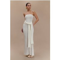 Phoebe Strapless Tie Knit Top - Ivory I MESHKI I Size S | MESHKI US